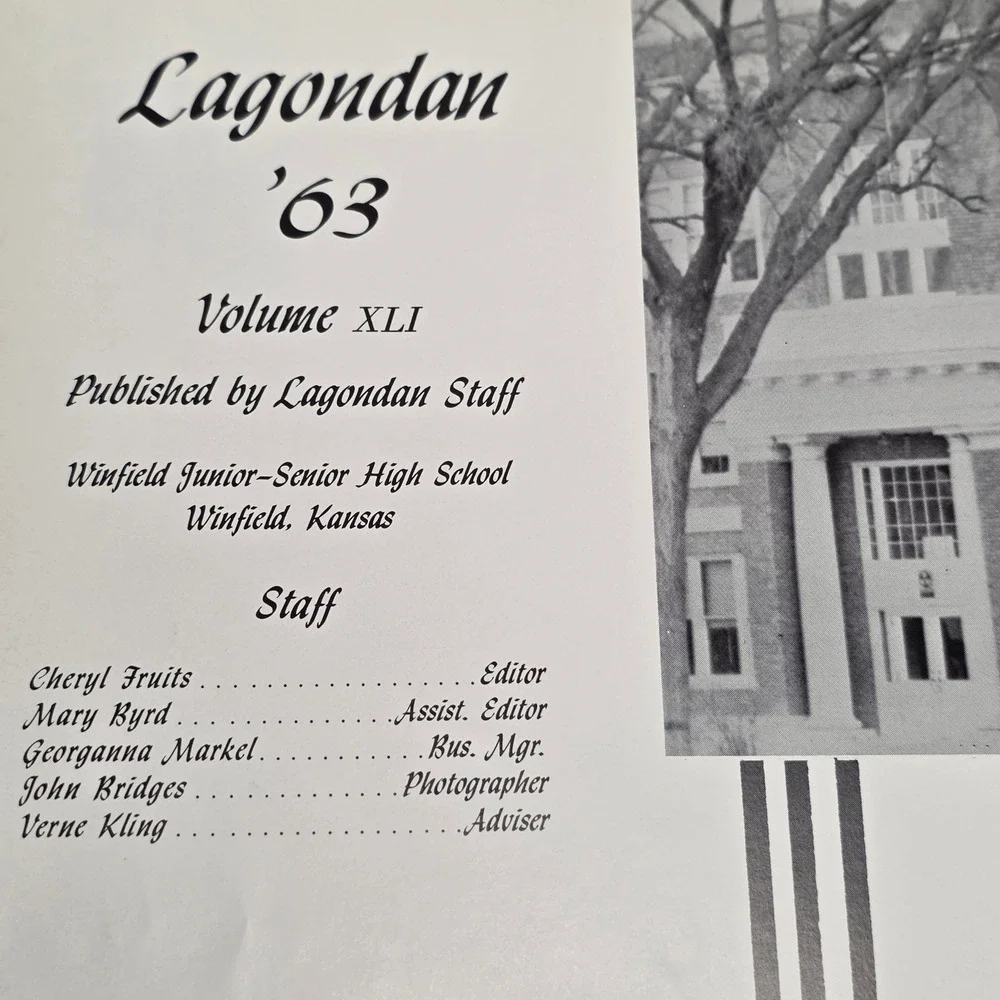 1963 Lagondan Yearbook Winfield High School Kansas Vintage School Memorabilia‎